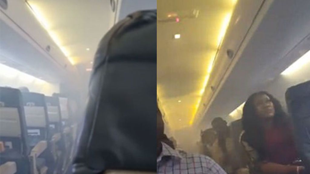 Terror entre los pasajeros: Una humareda inunda el avión en pleno vuelo
