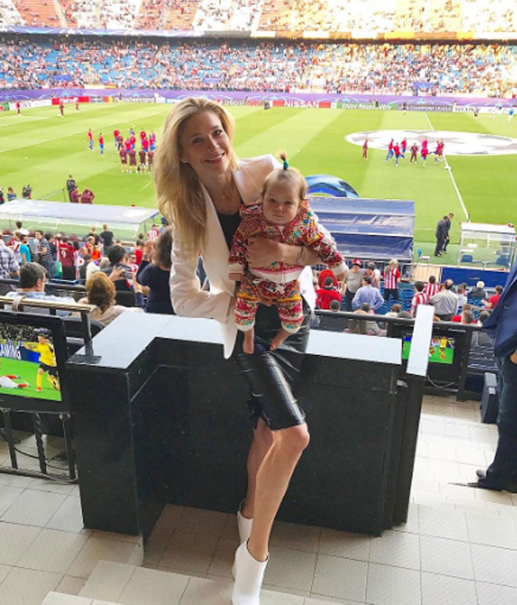 En el Estadio Vicente Calderón apoyando a papá