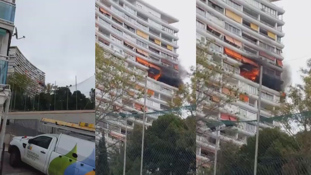 Catorce evacuados y varios bomberos heridos tras un incendio en un edificio en Alicante
