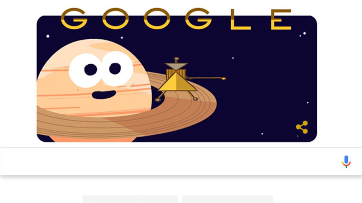 La sonda Cassini llega a Saturno y al doodle de Google