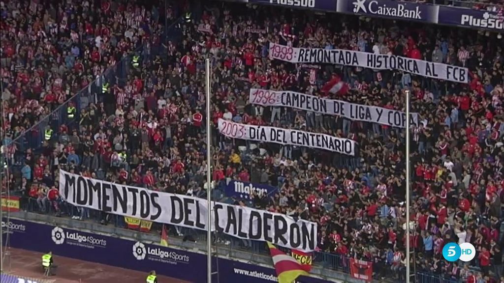 La afición del Atlético comienza a despedirse con los 'momentos del Calderón'