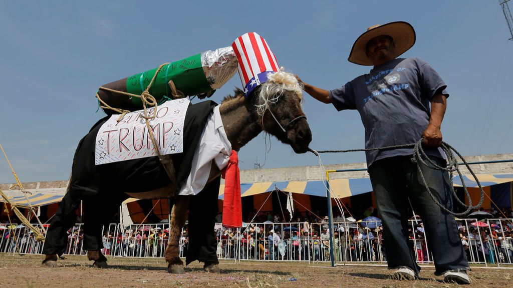 El burro Donald Trump triunfa en una feria mexicana