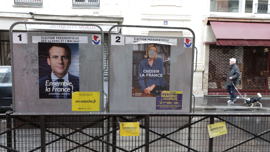 Marine Le Pen y Emmanuel Macron luchan por la presidencia