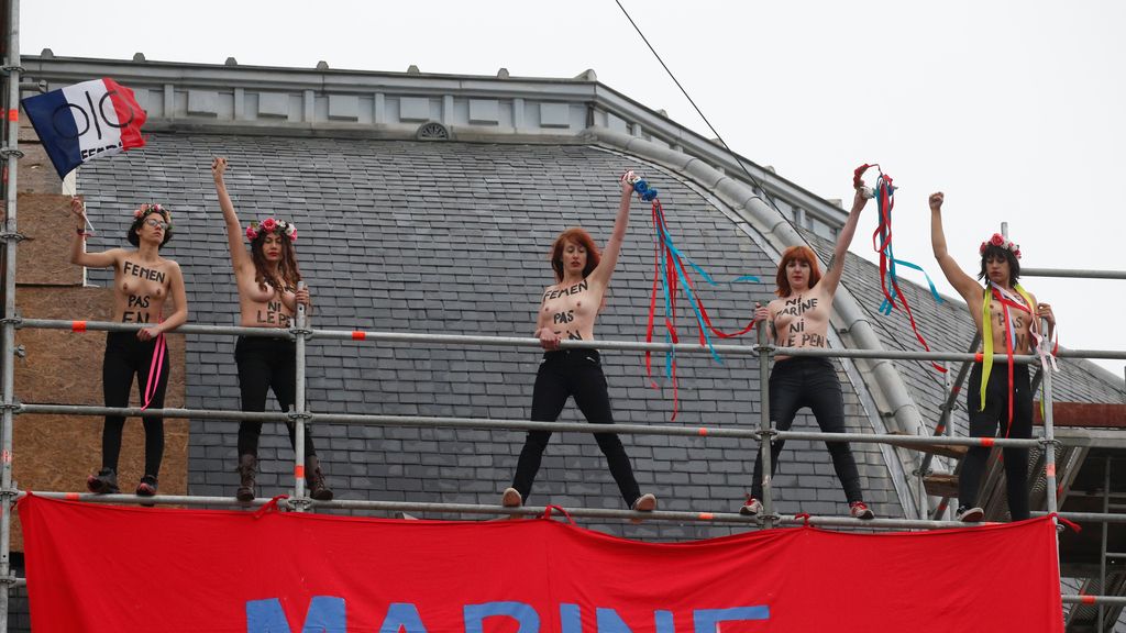 Marine Le Pen y Emmanuel Macron luchan por la presidencia