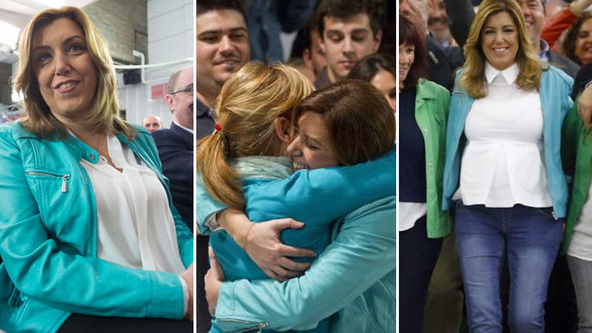 Una perfecto turquesa unida a los avatares políticos de una mujer: la 'chupa' de Susana Díaz