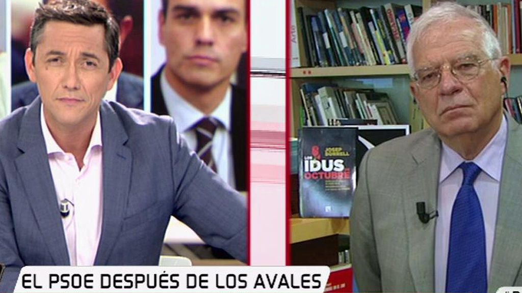 Borrell, sobre el PSOE: "Me interesan los ejes de la división no el enfrentamiento de uno con otra"