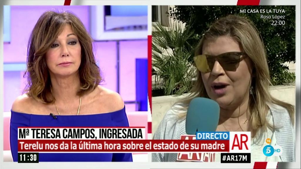 Terelu, sobre el estado de salud de Mª Teresa Campos: "La próxima prueba va a ser determinante"