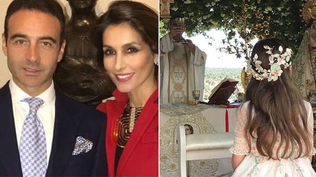 Vajilla con emblema y en Jaén: la comunión de la hija mayor de Enrique Ponce y Paloma Cuevas, al detalle