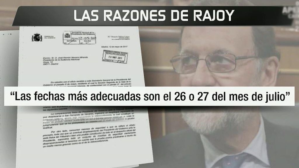 Las razones de Rajoy para comparecer como testigo por videoconferencia