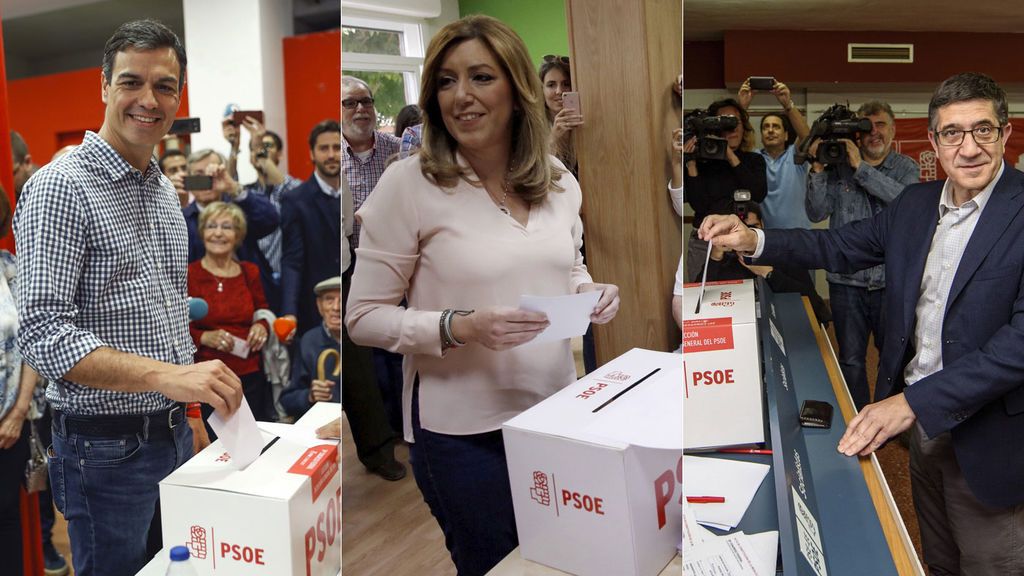 Los líderes del PSOE votan en las primarias para la secretaría general