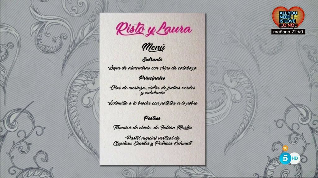 ¡Tenemos el menú de la boda de Risto y Laura!: Esto es lo que comieron los invitados