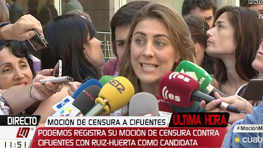 Ruiz-Huerta será la candidata de Podemos en la moción de censura contra Cifuentes