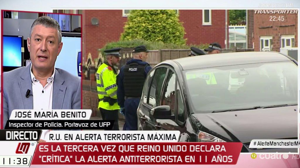 José María Benito, portavoz de UFP: "Es evidente que el comando de Manchester puede atentar en cualquier momento"