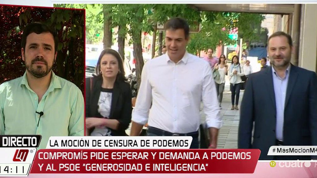 A. Garzón: "Si el PSOE tiene la intención después de verano de presentar su propia moción de censura, vamos a estar ahí"