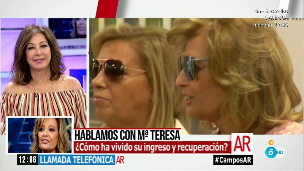 El humor de Mª Teresa Campos con Ana Rosa: "Ahora te veo con el ojo izquierdo y ahora con el derecho"