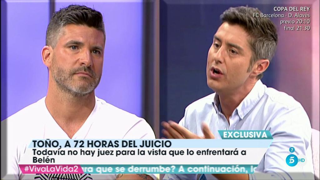 Toño Sanchís se entera en directo de una noticia que podría cambiar el rumbo de su juicio con Belén Esteban