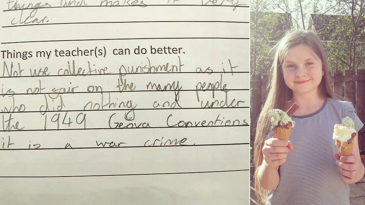 La inteligente respuesta de una niña de 11 años a su profesora