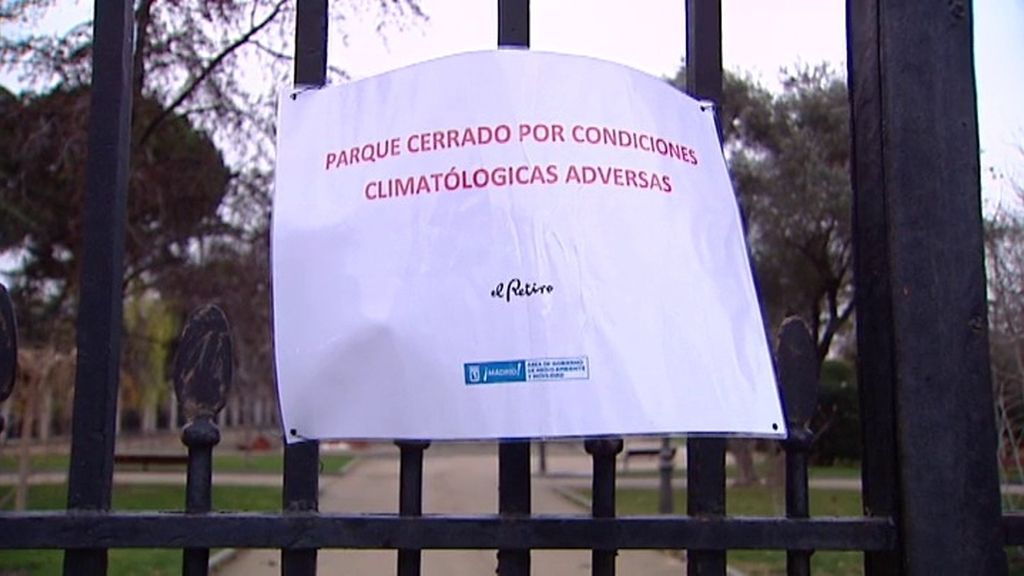 Madrid cierra el parque de El Retiro por las rachas de viento de más de 85 km/h