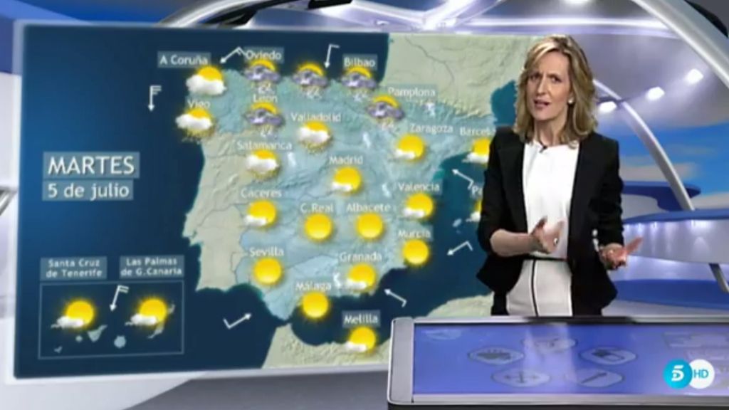 Los cielos nubosos, lluvias y tormentas, grandes protagonistas de la jornada