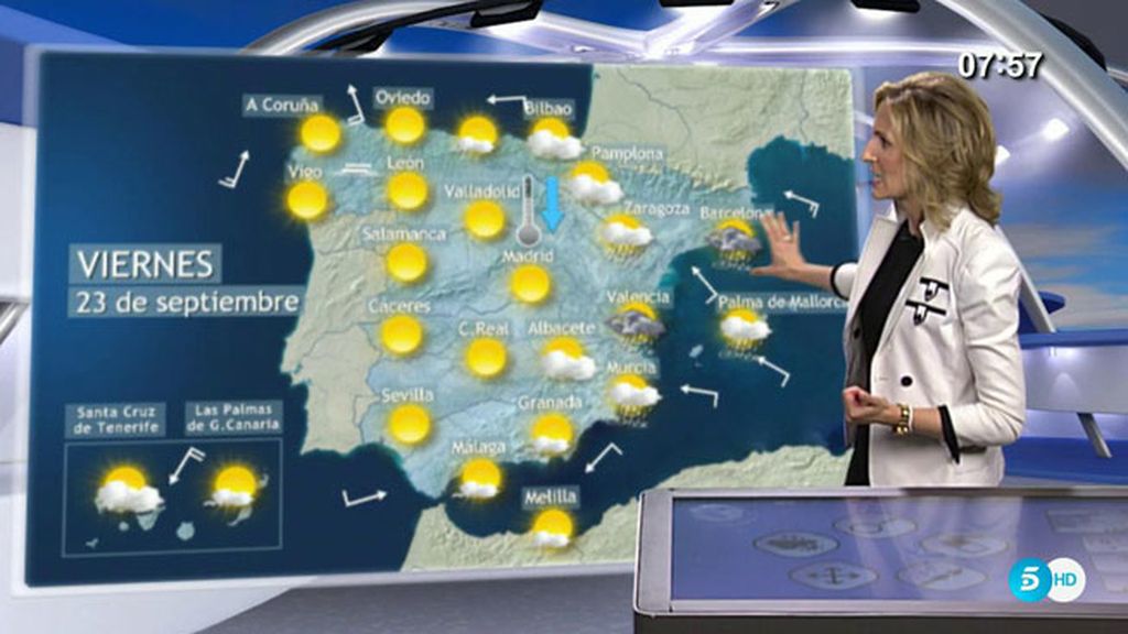 El otoño entra por el tercio este peninsular: nubes y lluvias localmente fuertes