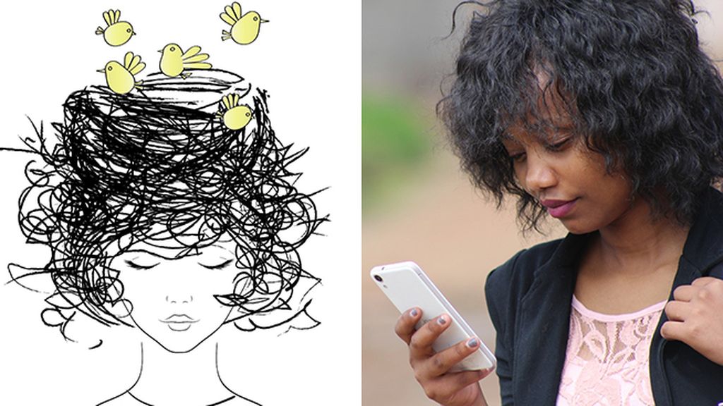 Pelo encrespado por culpa de cuatro gotas