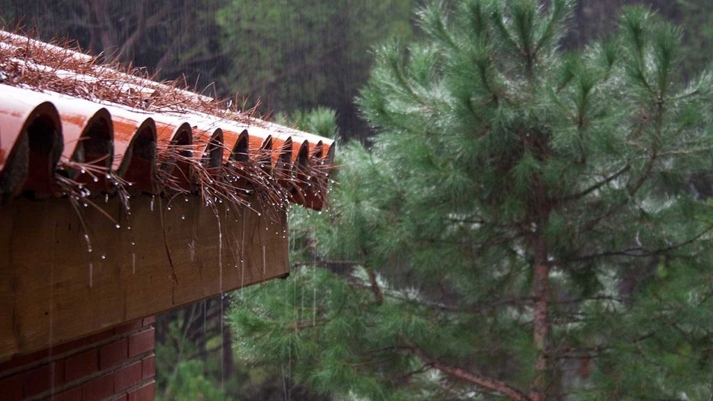 Fuera llueve y, tú, dentro caliente: el relajante sonido del repiqueteo de la lluvia sobre el tejado