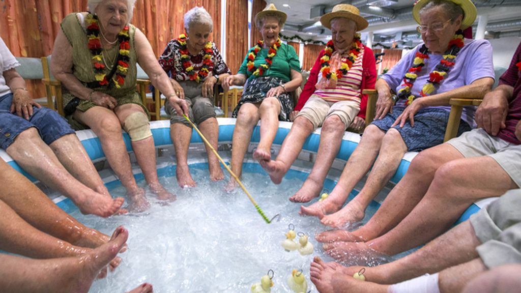 Pescar patitios en piscinas de hielo, claro que sí