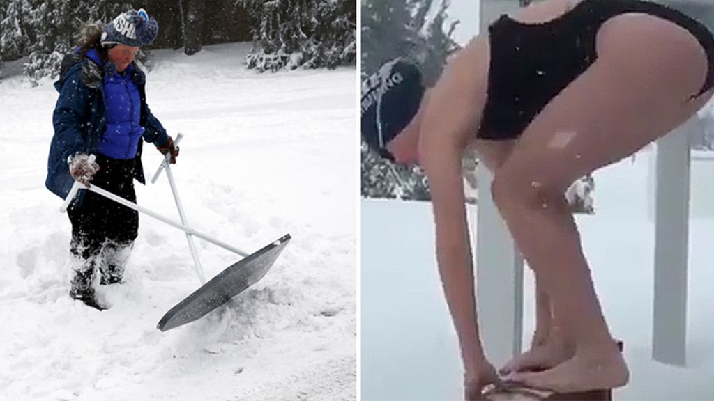 La moda del #SnowChallenge: 'nadar en la nieve' y otras ocurrencias