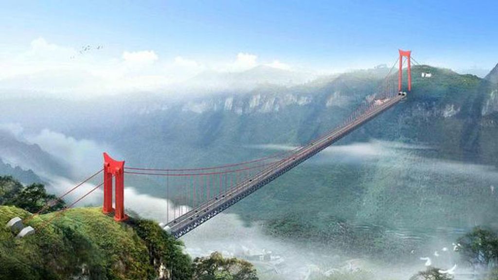 El Puente Siduhe en China es el segundo más alto en el mundo con 496 metros de altura