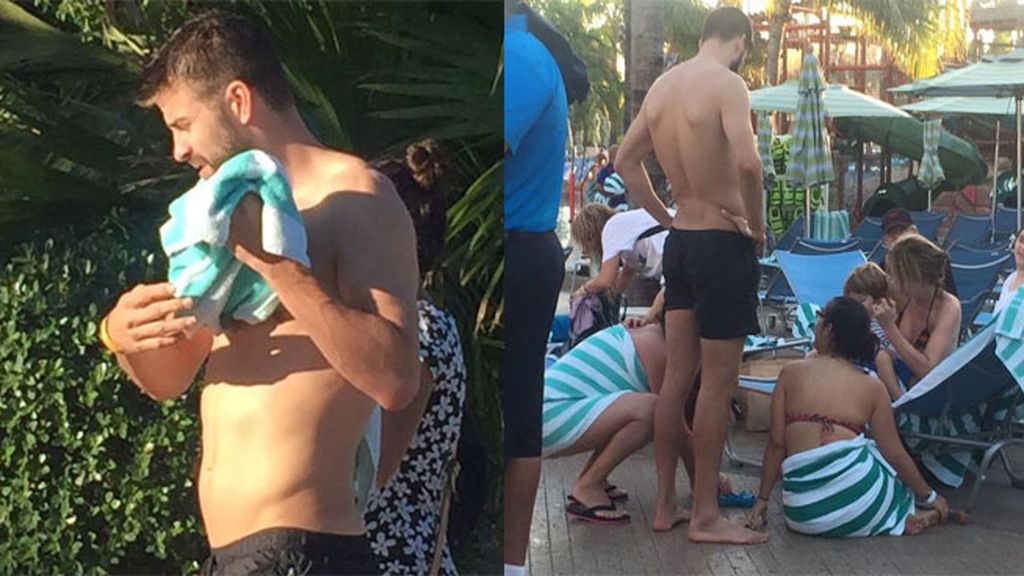 Shakira, Piqué y familia. 'sufriendo' juntos en Las Bahamas y Colombia