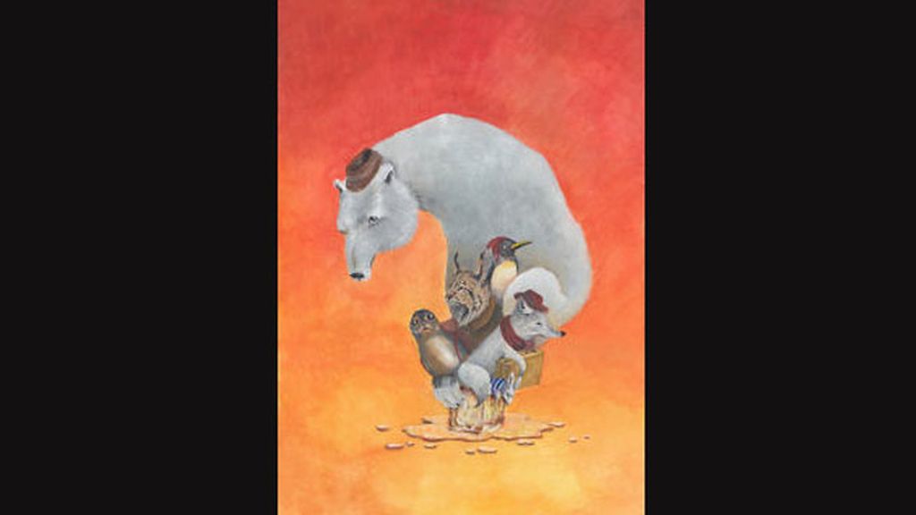 Óscar del Amo, con un dibujo lleno de tonos cálidos y animales en peligro