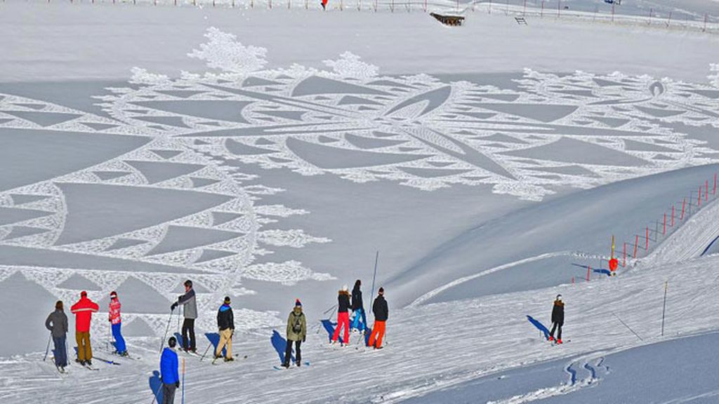 Beck, el hombre que hace arte con nieve: "Mis obras son como 3 campos de fútbol"