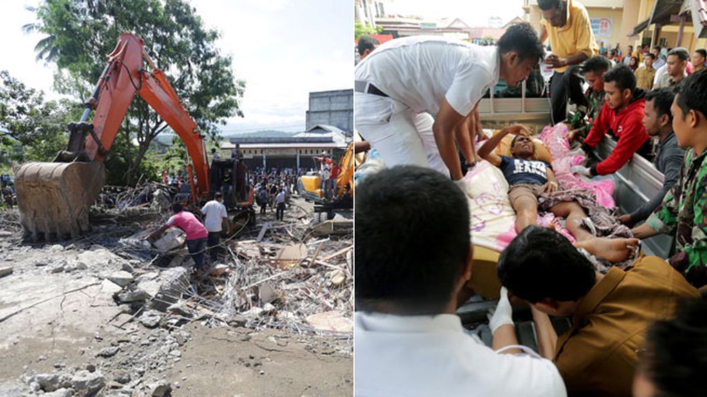 Más de 300 heridos y 97 muertos, por ahora: el seísmo de Indonesia, en imágenes