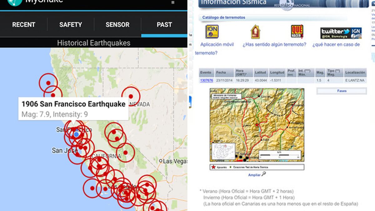 app terremotos montaje