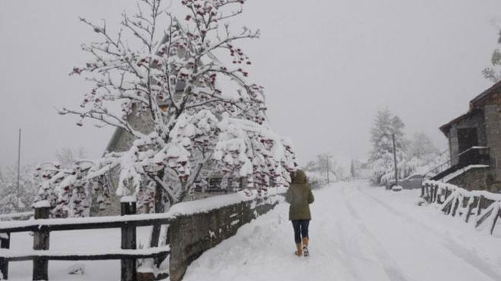 La estación asturiana de Valgrande-Pajares hace unas horas