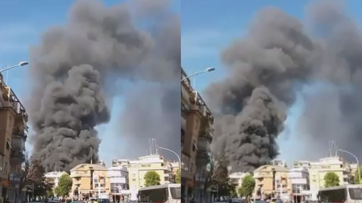 Una nube de humo negro y una explosión en las proximidades del Vaticano