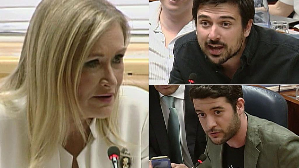 Las ‘enganchadas’ con Zafra y Espinar durante la comparecencia de Cifuentes