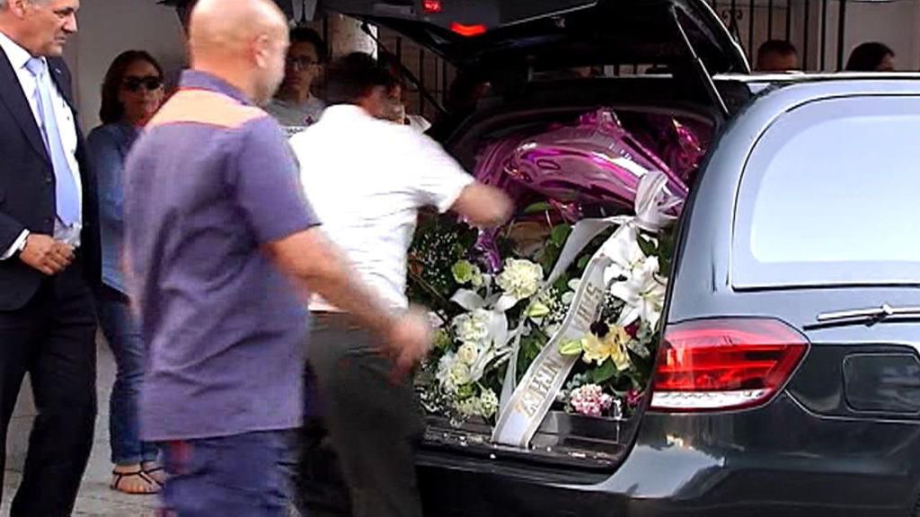 Globos de delfines rosas acompañan el féretro de David Delfín