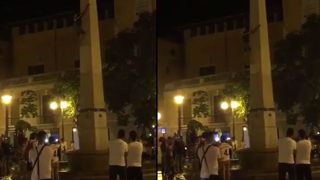La impactante caída desde cuatro metros de un aficionado que enloqueció celebrando la Champions del Madrid
