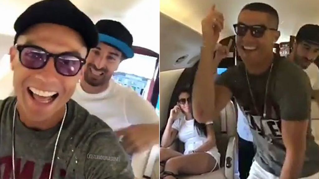 ¡Desatado! Georgina alucina con el bailecito que se marca Cristiano en su avión