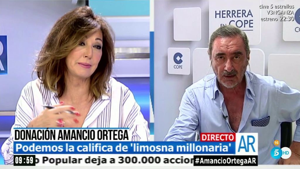 Carlos Herrera, de las críticas a la donación de Amancio Ortega: "Demuestran envidia cateta y poca preocupación por los enfermos"