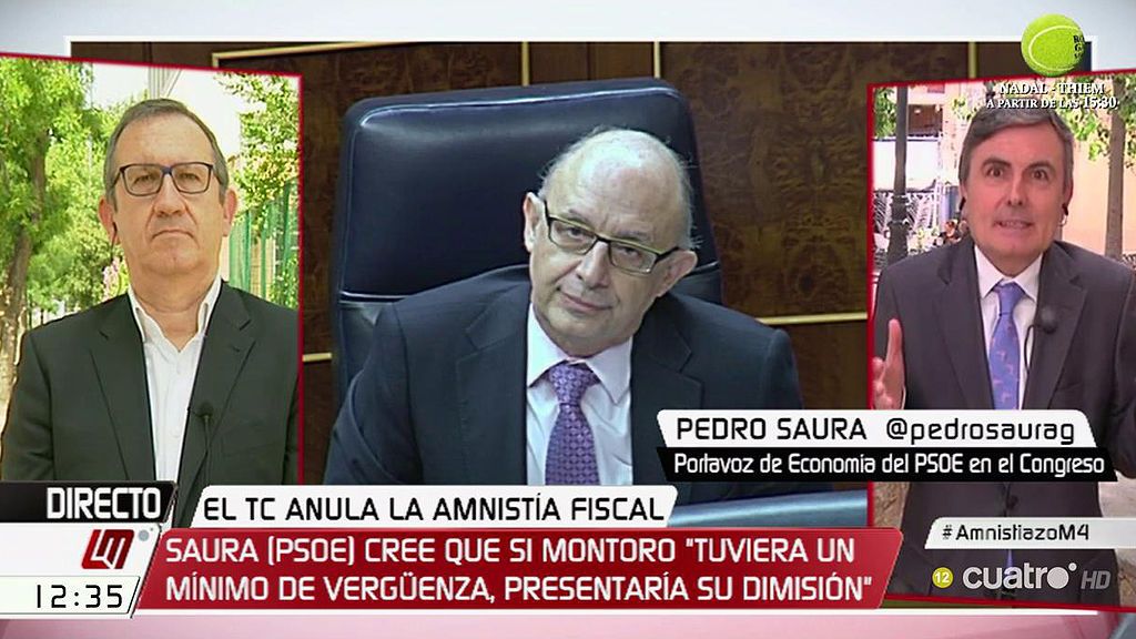 Pedro Saura, de la amnistía fiscal: “Es la página más negra de la historia de la Hacienda española”