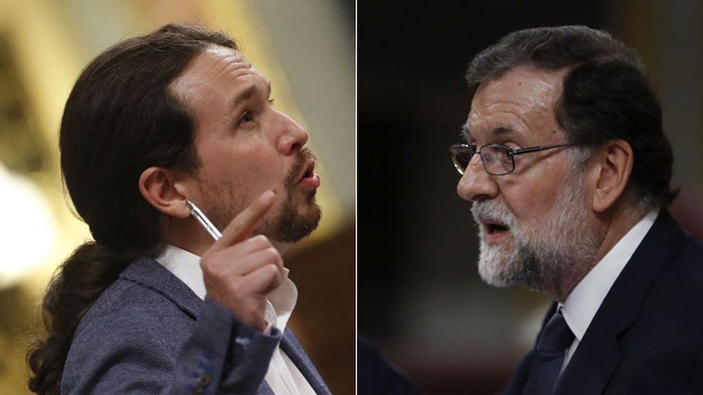 Duro cuerpo a cuerpo entre Pablo Iglesias y Mariano Rajoy