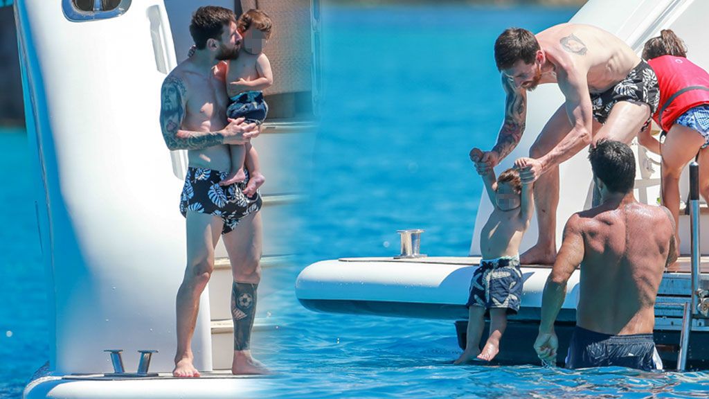 Roccuzzo, Messi, Seeman, Fábregas, Balbi y Suárez: como niños en su plan familiar en Ibiza