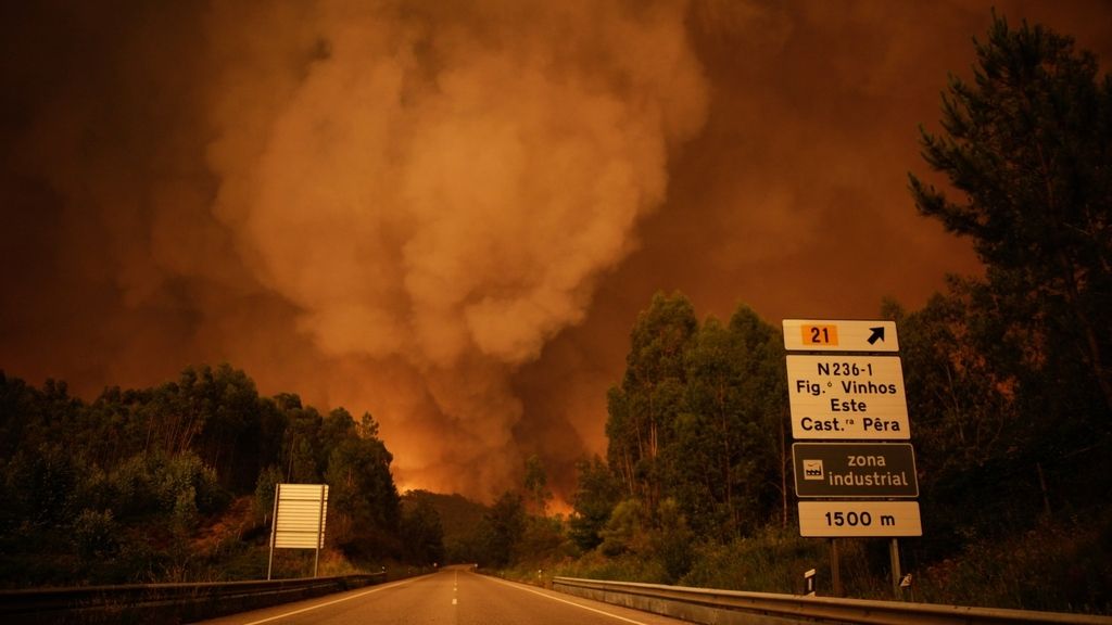 El humo inunda el cielo de Pedrogao Grande