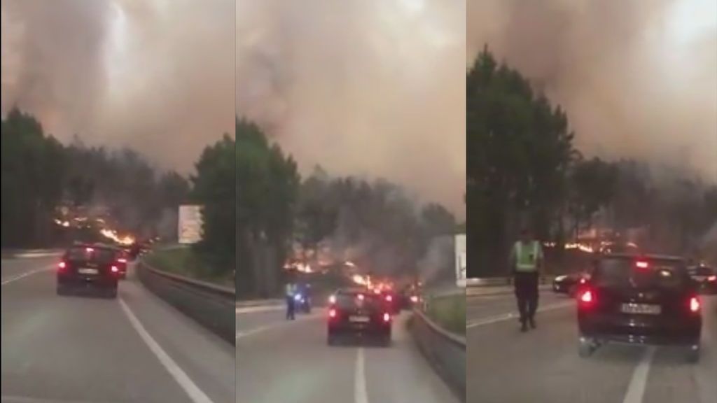 Carreteras cortadas en las inmediaciones del incendio de Portugal