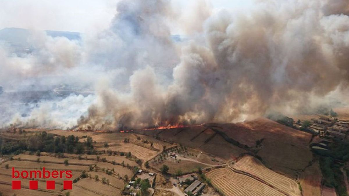 Un aparatoso incendio afecta a 30 hectáreas de cultivo en Barcelona