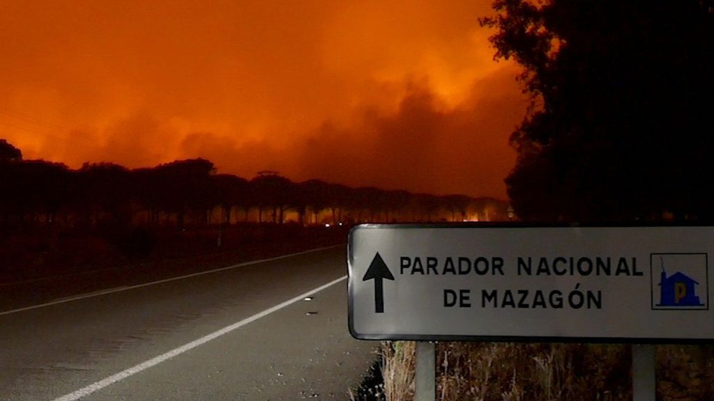 Las imágenes del incendio forestal en Moguer (Huelva)