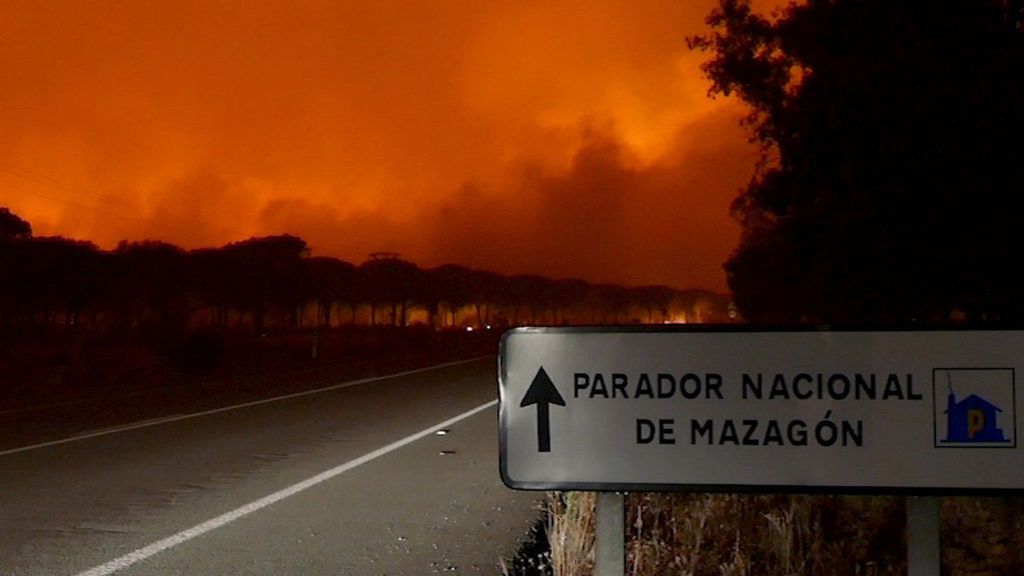Las llamas llegan al Espacio Natural de Doñana