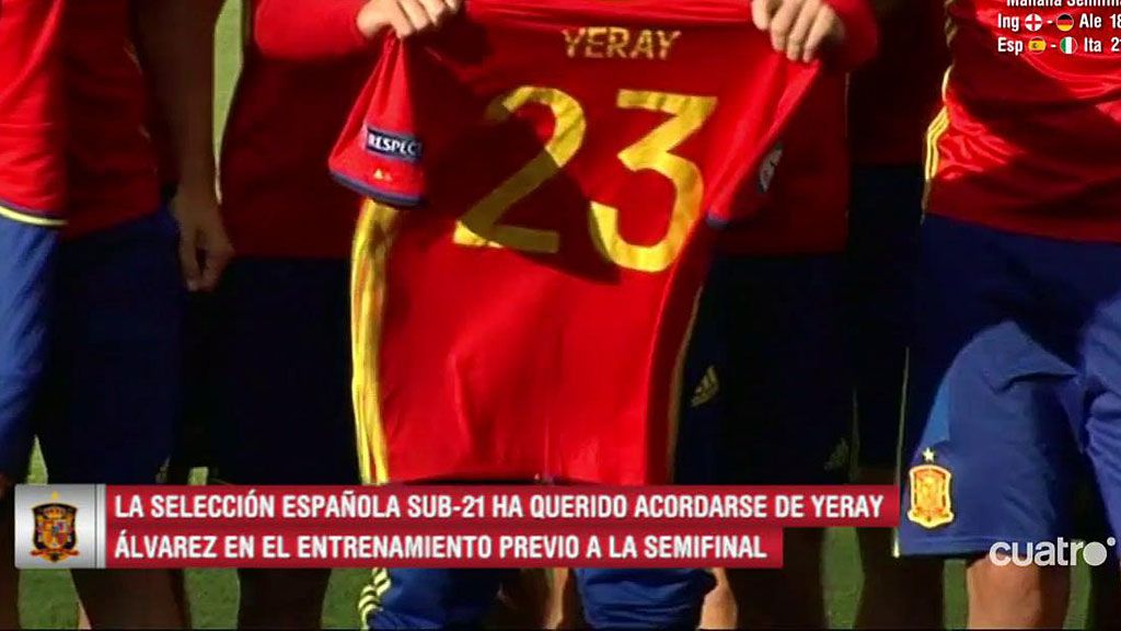 La Sub-21 se acuerda de Yeray antes de la semifinal ante Italia de este martes en Cuatro